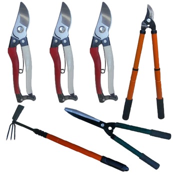 Pachet - 3 x Foarfeca de vie, Nr. 3, 20cm + Foarfeca pentru crengi, telescopica, 41 x 58cm + Foarfeca pentru gard viu, telescopica, 57 x 74cm + Sapaliga telescopica, portocalie, 63 x 93cm Pachet - 3 x Foarfeca de vie, Nr. 3, 20cm + Foarfeca pentru crengi, telescopica, 41 x 58cm + Foarfeca pentru gard viu, telescopica, 57 x 74cm + Sapaliga telescopica, portocalie, 63 x 93cm