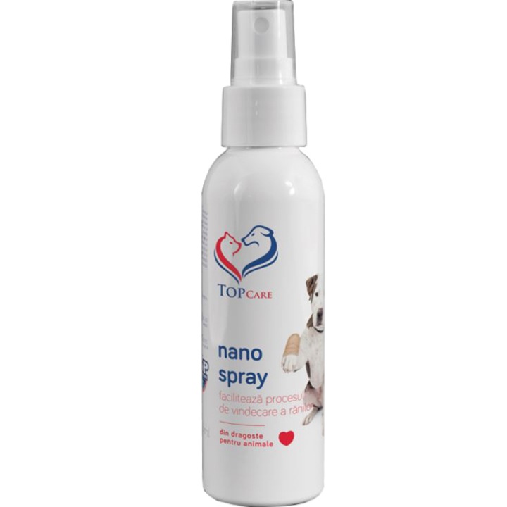 Solutie Nano Spray TopCare pentru vindecarea ranilor animalelor, 125 ml