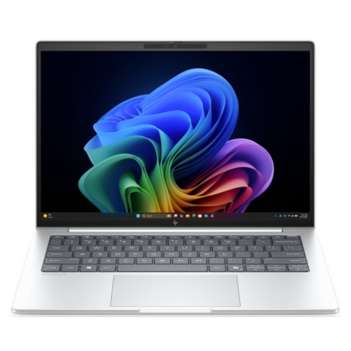 Laptop HP EliteBook 8 G2i 14 Procesor Intel® Core™ Ultra 7 355 12M Cache, up to 4.7 GHz 14" WUXGA, 32GB DDR5, 1TB SSD, Intel Graphics, Windows 11 Pro, Argintiu + Wolf Pro Security Edition