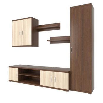 Biblioteca Praga, Wenge/Ulm Deschis, L 250 cm Biblioteca Praga, Wenge/Ulm Deschis, L 250 cm