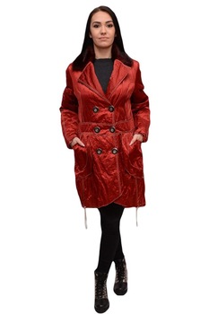Jacheta rafinata cu cusaturi albe , D&J Exclusive, Rosu Jacheta rafinata cu cusaturi albe , D&J Exclusive, Rosu