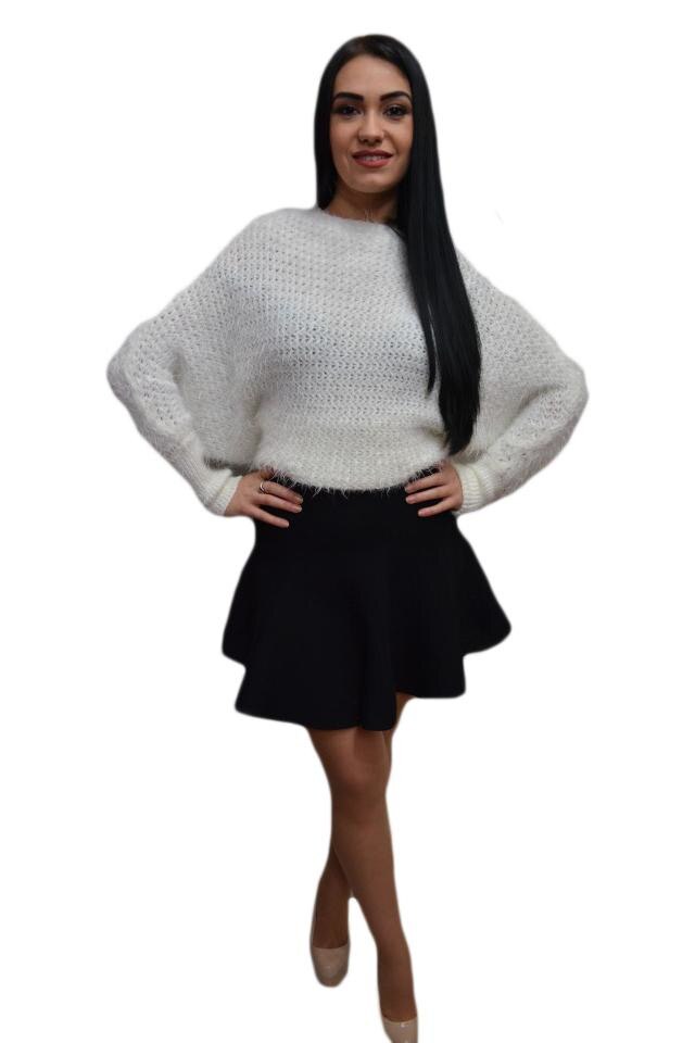 Fusta trendy cu croi in clin si talie medie,D&J Exclusive, Negru