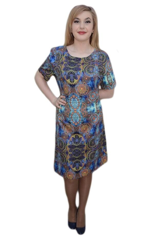 Rochie rafinata de vara, D&J Exclusive, Albastru/Bleumarin