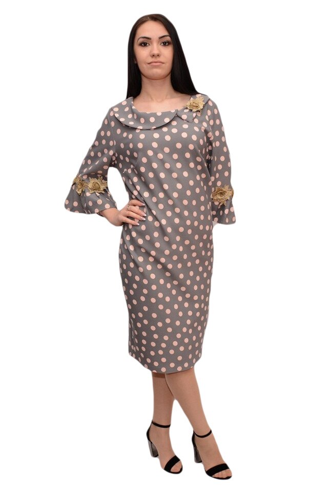 Rochie eleganta de dama usor elastica , D&J Exclusive, Gri