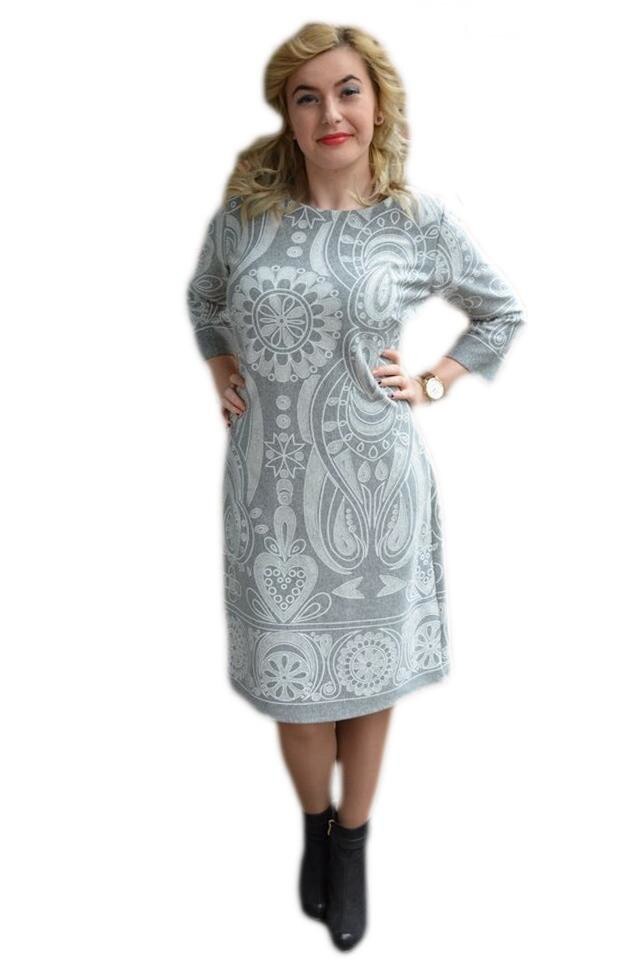 Rochie de zi , D&J Exclusive, Gri/Alb