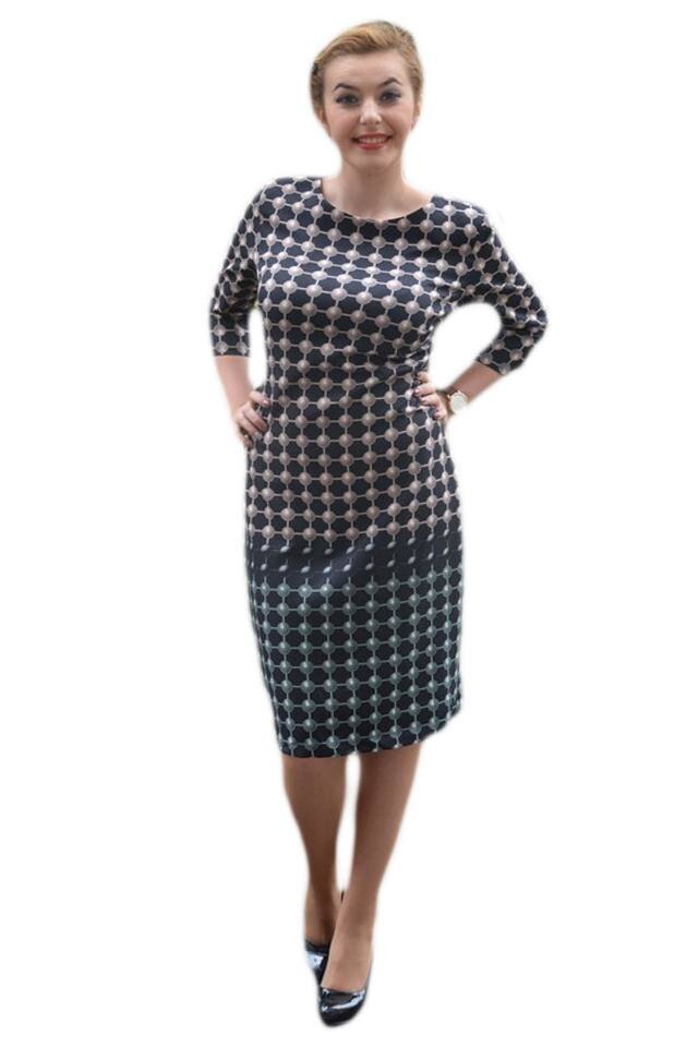 Rochie trendy cu croi clasic, cu buline, D&J Exclusive, Negru