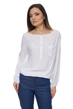 Bluza din vascoza alb, Alb Bluza din vascoza alb, Alb