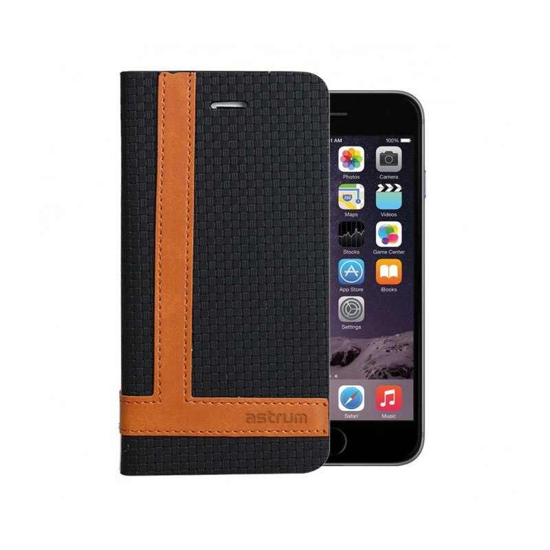 Husa Flip Carte Stand Astrum FC TEE RO Apple iPhone 6/6s Plus Negru