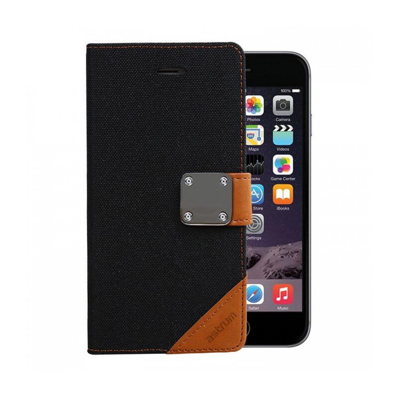 Husa Flip Carte Astrum FC MATTE BOOK Apple iPhone 6/6s Plus Negru