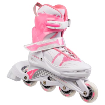 Role ajustabile pentru copii Power Jr. Girl, roz, marime 30-33 Role ajustabile pentru copii Power Jr. Girl, roz, marime 30-33