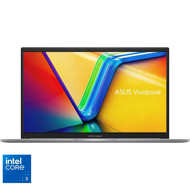 Laptop ASUS Vivobook 15 X1504MA cu procesor Intel® Core™ 3 304 pana la 4.30 GHz, 15.6'', Full HD, 8GB RAM, 256GB SSD, Intel Graphics, No OS, Cool Silver