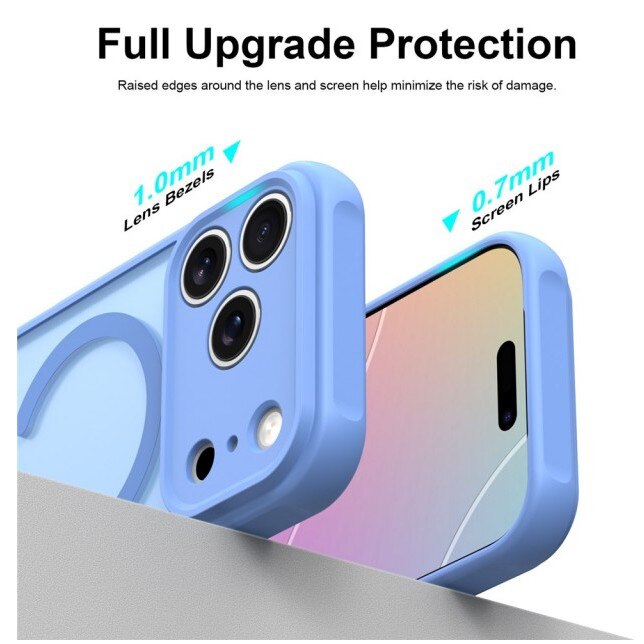 Husa Compatibila Cu iPhone 18 Pro, Upzz® Halo, Magsafe, Protectie Sporita, Design Premium, Super Rezistenta, Light Blue