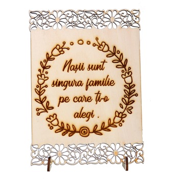 Felicitare din lemn cu mesaj pentru nasi Felicitare din lemn cu mesaj pentru nasi