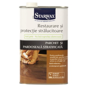 Solutie restaurare parchet laminat, stratificat, lemn masiv, Starwax - 1L Solutie restaurare parchet laminat, stratificat, lemn masiv, Starwax - 1L