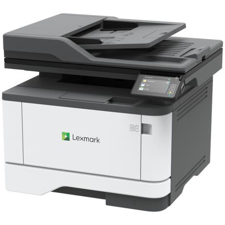 Multifunctionala Laser Monocrom Lexmark MX331adn, A4, printare, copiere, scanare, fax, pana la 38 ppm, 600x600 dpi, Duplex Automat, ADF 50 coli, Ecran tactil 2.8", USB 2.0, Ethernet, Capacitate alimentare 350 coli, Alb/Negru
