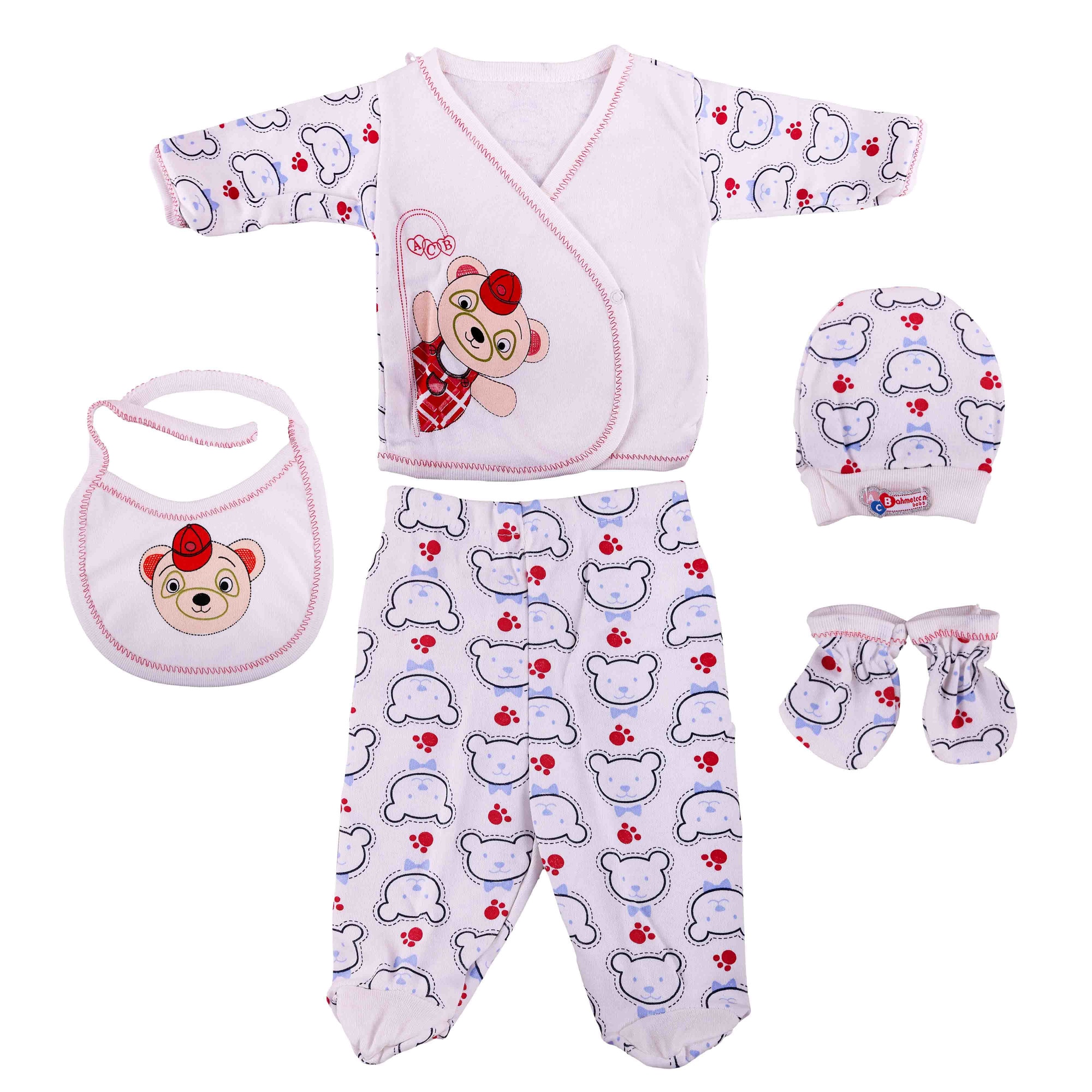 Set 5 piese bebe-fete, Alb, +0 luni, dae163