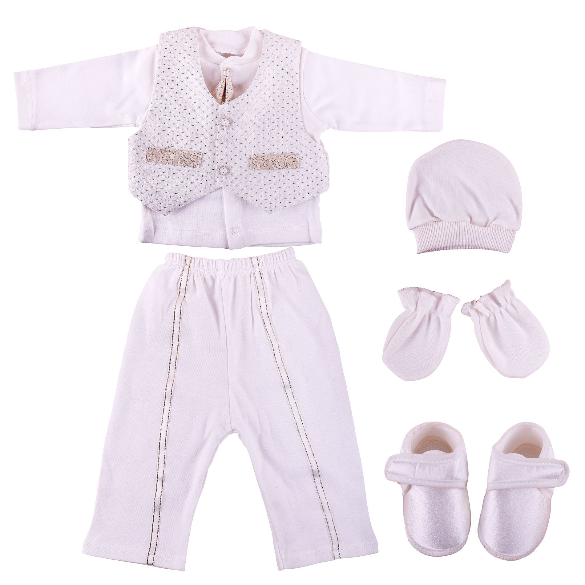 Set 6 piese botez bebe-baieti, Ivoire, +0 luni, dae165