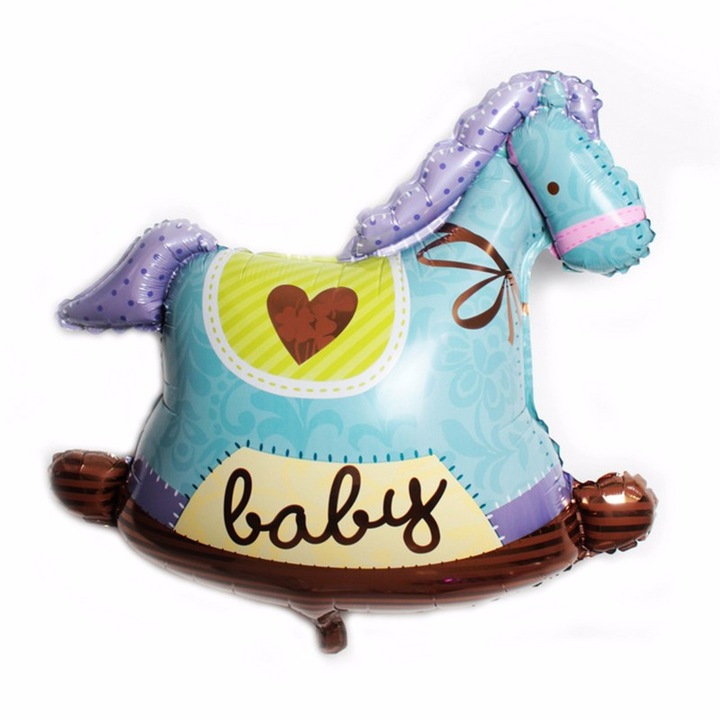 Fóliás lufi, lófigura, kék színű, 70 cm, 1 db