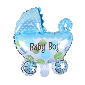 Balon folie, figurina carucior, albastru, 107 cm, 1 buc Balon folie, figurina carucior, albastru, 107 cm, 1 buc