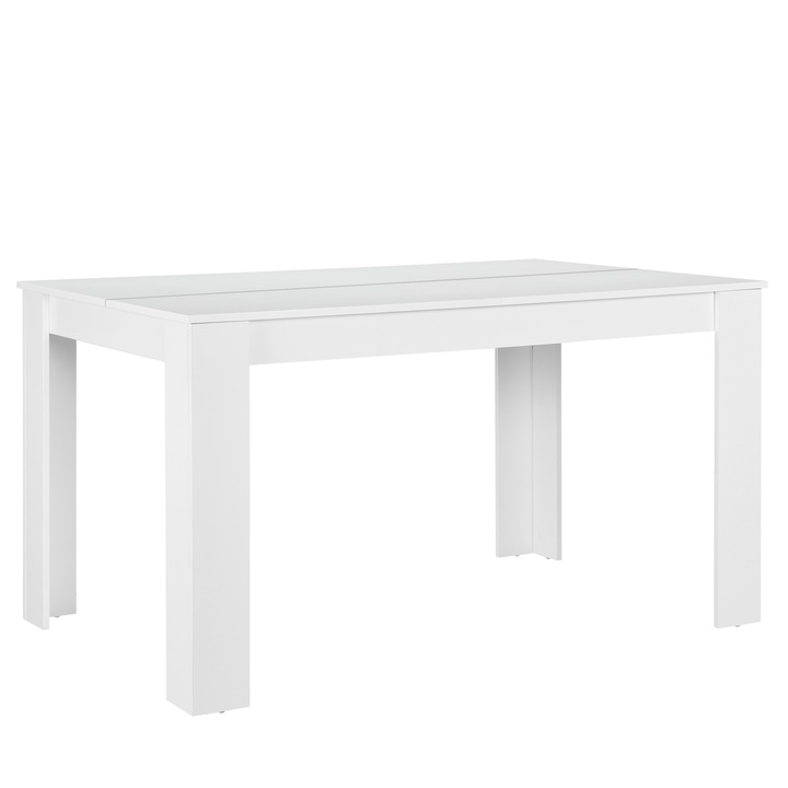 Елегантна маса за хранене [en.casa]® 140 x 90 см - Бяла