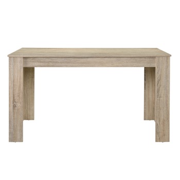 Masa eleganta efect lemn stejar Nora, en.casa,140 x 90 cm, MDF, stejar maro deschis, pentru 6 persoane Masa eleganta efect lemn stejar Nora, en.casa,140 x 90 cm, MDF, stejar maro deschis, pentru 6 persoane
