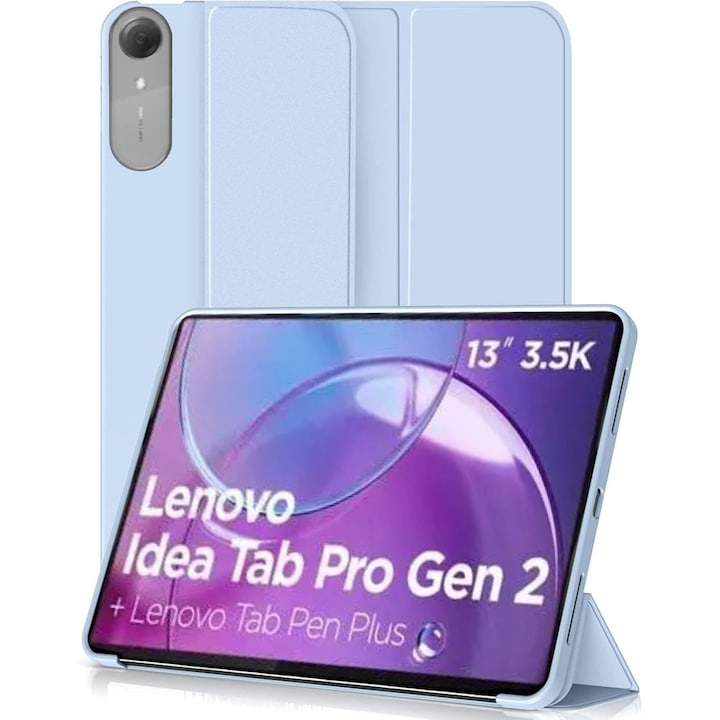 Husa Ultra Slim pentru Lenovo Idea Tab Pro Gen 2 13.0" (2026), Silicon TPU, Smart Cover - Ice Blue
