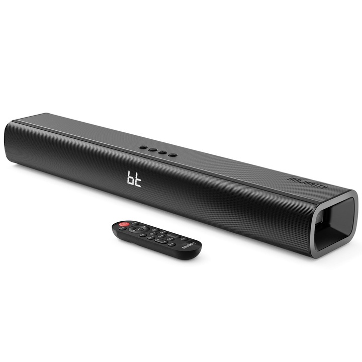 Soundbar Corenia QRE-5007384, 120 W, cu subwoofer incorporat, Bluetooth, HDMI ARC, 61 cm, negru