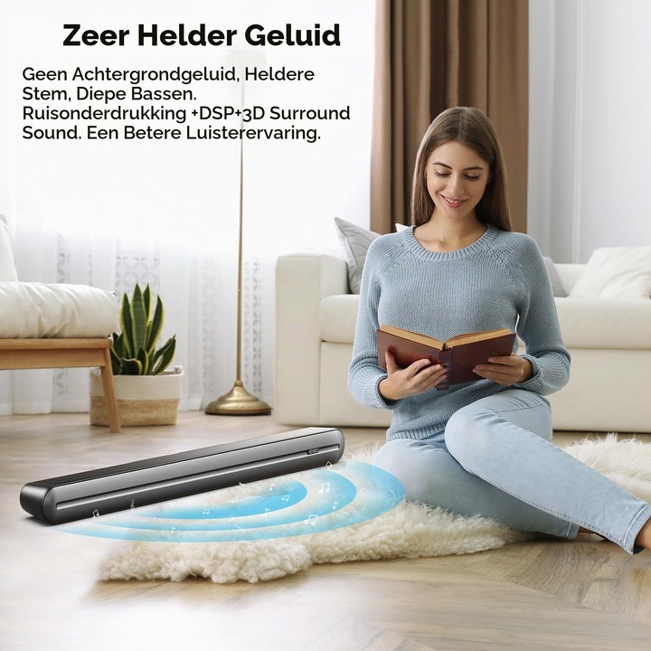 Soundbar Corenia QRE-5006129, 2.1ch 150W (75W RMS) cu subwoofer incorporat, Bluetooth, HDMI ARC, optic, coaxial, AUX, 3D Surround, montaj pe perete, gri inchis, 91,3 cm