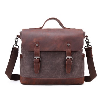 Geanta de umar de dama URBAN BAG Little Goteborg Coffee din piele naturala si material textil impermeabil pentru femei Geanta de umar de dama URBAN BAG Little Goteborg Coffee din piele naturala si material textil impermeabil pentru femei