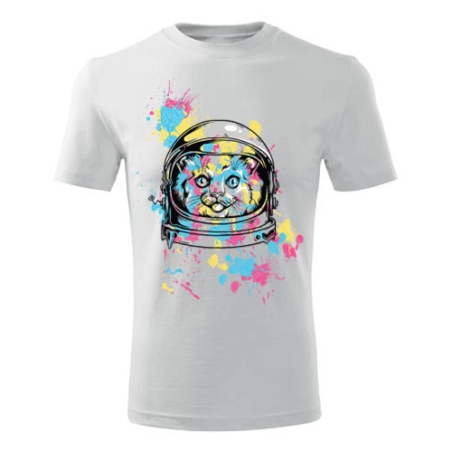 Tricou Space cat barbati alb, L