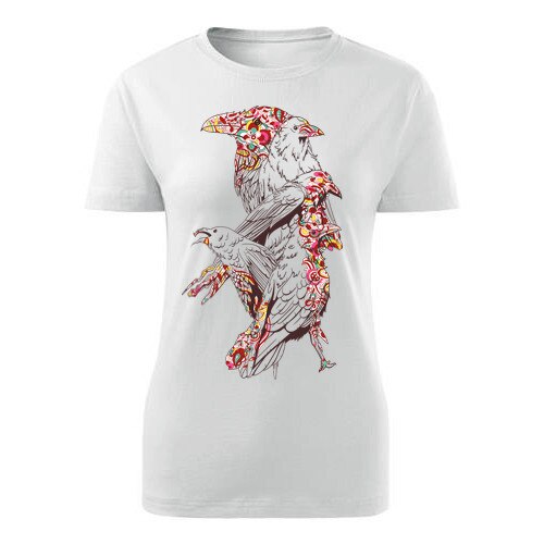 Tricou Birds dama alb, XS