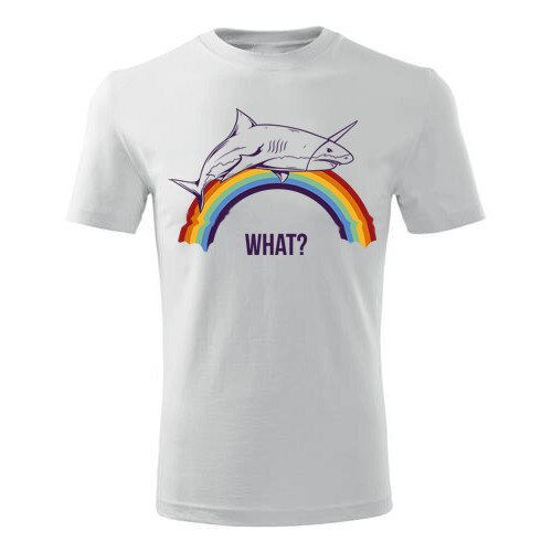 Tricou Rainbow shark barbati alb, M