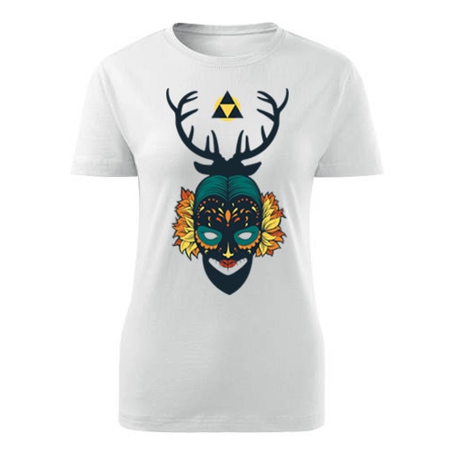 Tricou Evil mask dama alb, S