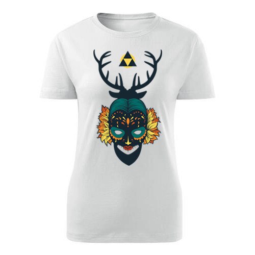 Tricou Evil mask dama alb, M
