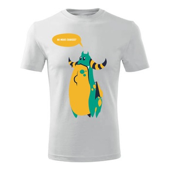 Tricou Fantasy monster 2 barbati alb, M Tricou Fantasy monster 2 barbati alb, M