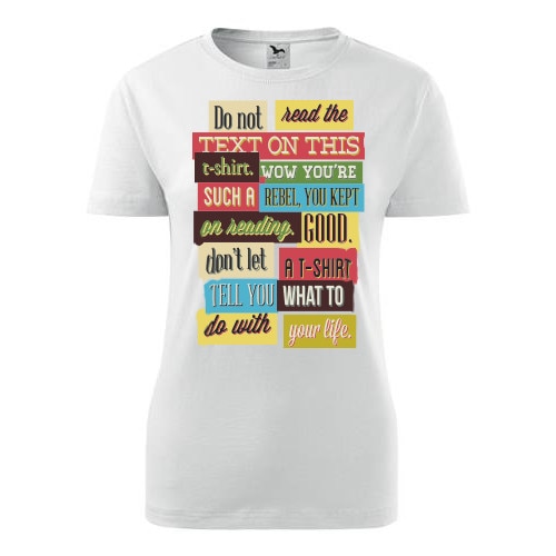 Tricou Do not read dama alb, XS