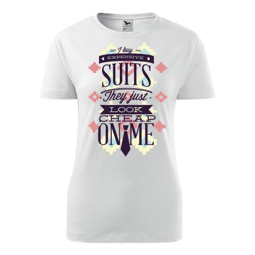 Tricou Expensive suits dama alb, XS