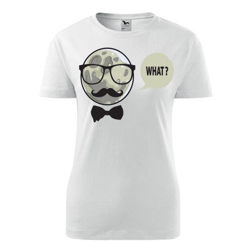 Tricou What? dama alb, M