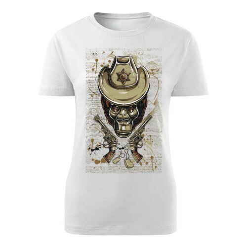 Tricou Cowboy monkey dama alb, S