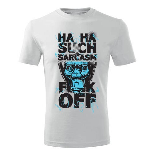 Tricou Blue monkey barbati alb, L