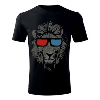 Tricou 3D Lion barbati negru, L Tricou 3D Lion barbati negru, L