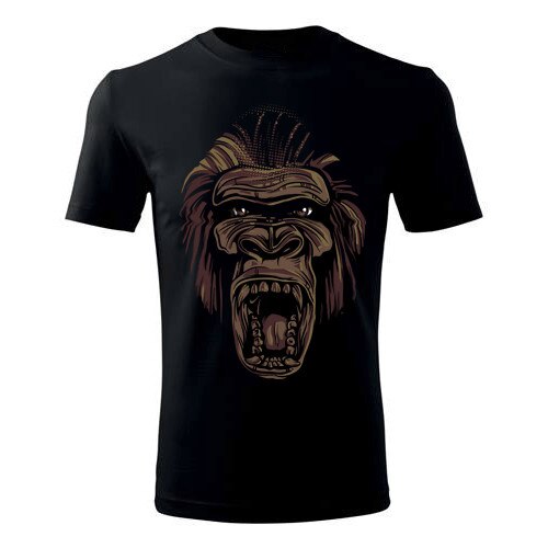Tricou Crazy monkey barbati alb, XL