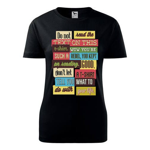 Tricou Do not read dama negru, M