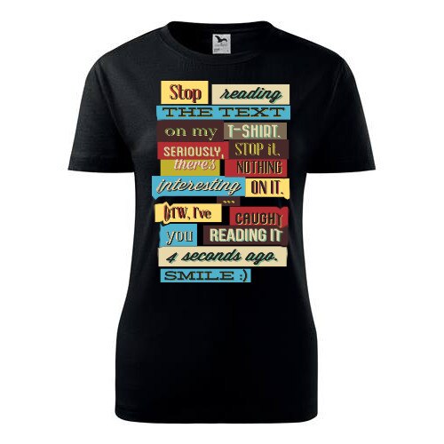 Tricou Stop reading dama negru, S