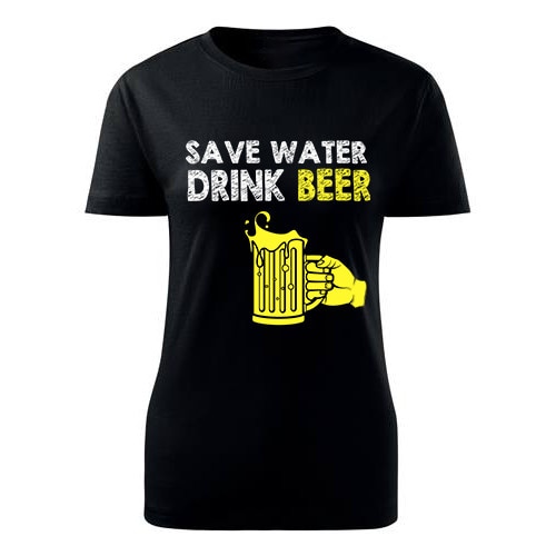 Tricou Save water dama negru, S