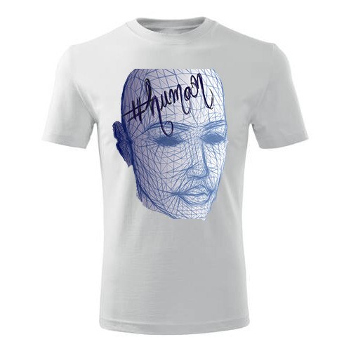 Tricou Human barbati alb, L