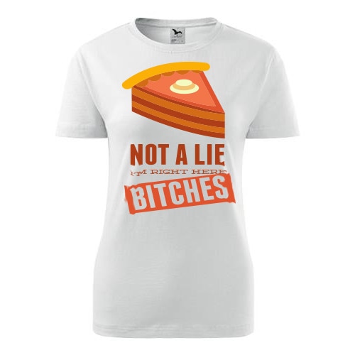 Tricou Not a lie dama alb, S