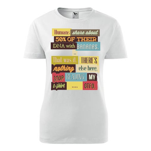 Tricou Humans share about dama alb, S