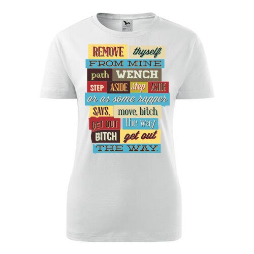 Tricou Remove thyself dama alb, S