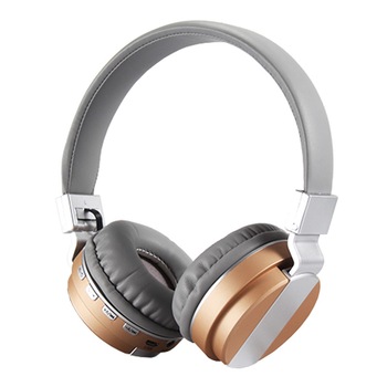 Casti Bluetooth FE-018 cu microfon, Over The Ear, Radio FM, Auriu Casti Bluetooth FE-018 cu microfon, Over The Ear, Radio FM, Auriu
